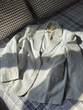 Alex Mill Blue/Ivory Seersucker Blazer